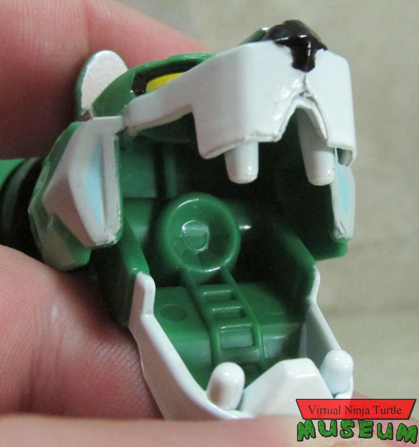 Modern Green Lion inside mouth